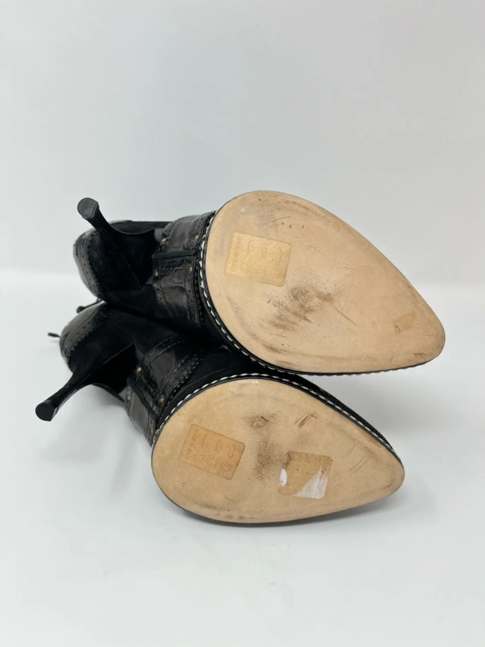 Christian Dior Galliano Vintage 90s Y2K Black Suede Leather Ankle Boots 37.5 7
